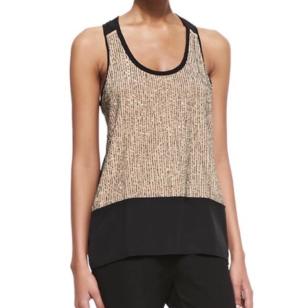 Eileen Fisher Rosewater Sequin Rivulet Silk Tank
